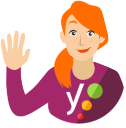illustration of miss yoast waving