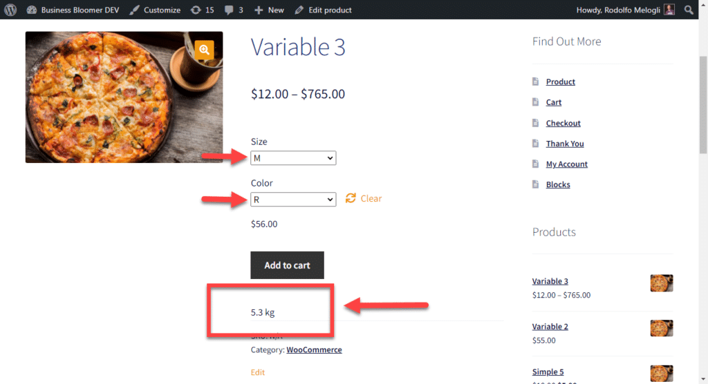 WooCommerce: Display Selected Variation Info (price, weight, etc.) @ Single Product Page